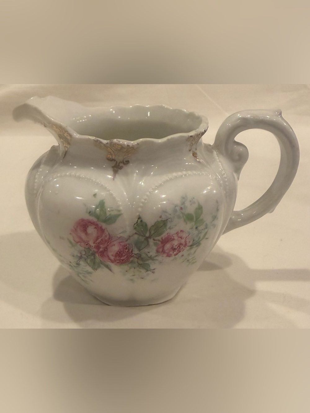 Vintage Creamer with Rose Floral Motif
